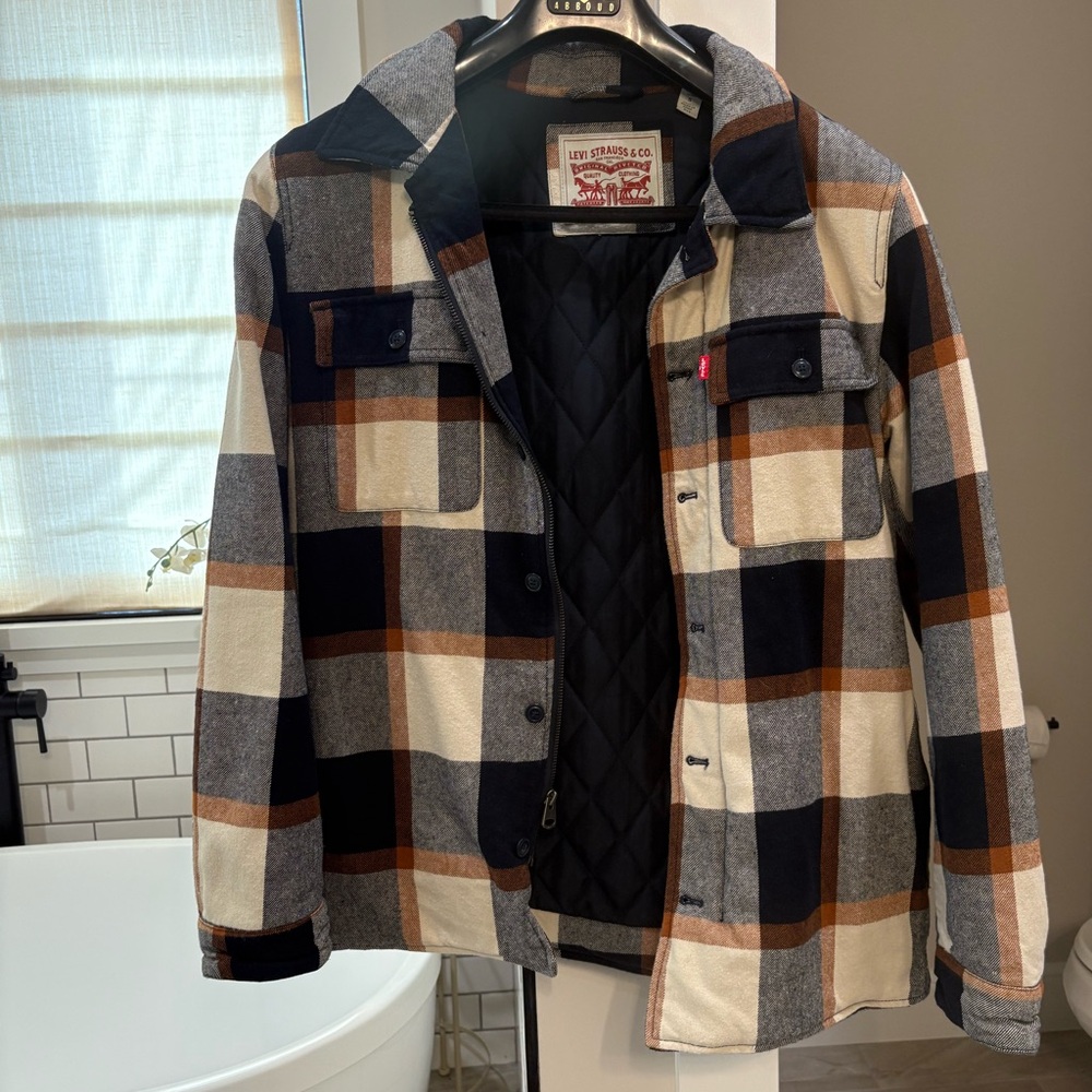 Levi's Men's Checkered Shirt Jacket - Black, Brown, Cream